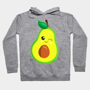 Avocado Costume Vegan Winking Cute Avocado Girls Kids gift Hoodie